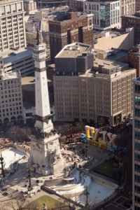 2012 Super Bowl - View of Downtown Indy's Monument Circle from VIP Hospitality 